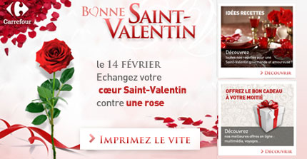 Imprimez votre coeur Saint Valentin et échangez le contre une rose