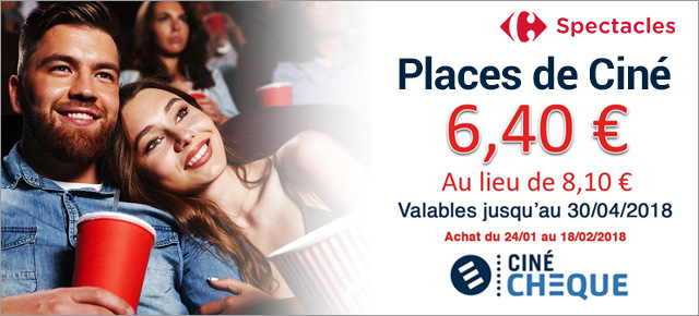 Les places de ciné à 6,40€ au lieu de 8,10€ !