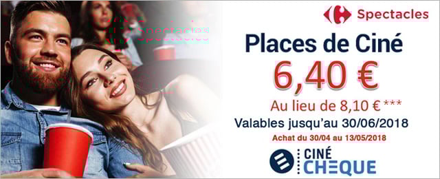 Les places de ciné à 6,40€ au lieu de 8,10€ !