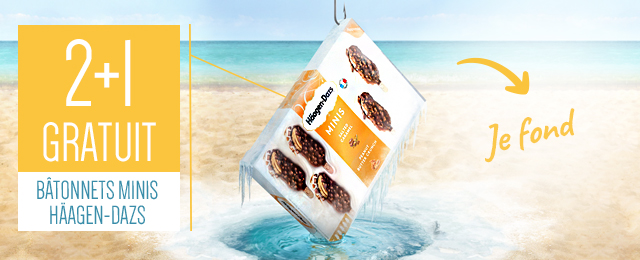 2+1 gratuit sur les bâtonnets minis HÄAGEN-DAZS