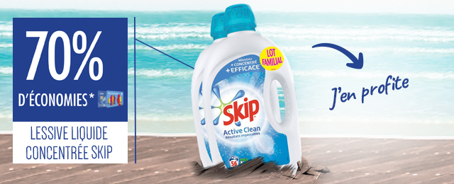 70% d'économies fidélité sur la lessive Skip