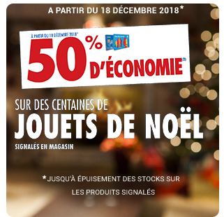 50% d'économie sur les jouets*