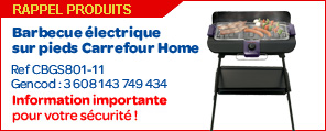 Rappel produit : Barbecue sur pied Carrefour Home'